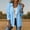 Blue, variant on XPMWRP Women's Cotton Blend Casual Blazer Jacket, Notched Lapel Button Down Loose Fit Work Coat with Patch Pockets Brown L