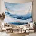 thumbnail image 2 of Blue Yellow Large Tapestry for Bedroom Wall Hanging Tapestry, Modern Ombre Abstract Oil Painting Ceiling Backdrop Tapestries Poster Blanket Wall Decor for Teens Room Living Room Dorm 86" x 104", 2 of 8