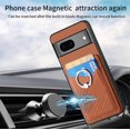 thumbnail image 4 of Phone Case for Google Pixel 7 5G Wallet Cover with Tempered Glass Screen Protector Slim Ring Stand Credit Card Holder Magnetic Leather Cell Accessories Pixel7 Pixle Seven 6.3 Women Men Brown, 4 of 13