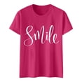thumbnail image 5 of Xiaoxatg Womens T Shirts,Women's T-Shirts—Casual Graphic Tee for Women with Short Sleeve Summer TopHot PinkXXL, 5 of 5