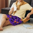 thumbnail image 4 of Mens Pajama Shorts, halloween pumpkins bat design Sleep Shorts Men Pajama Bottoms Lounge PJ Shorts with Pockets, 4 of 6
