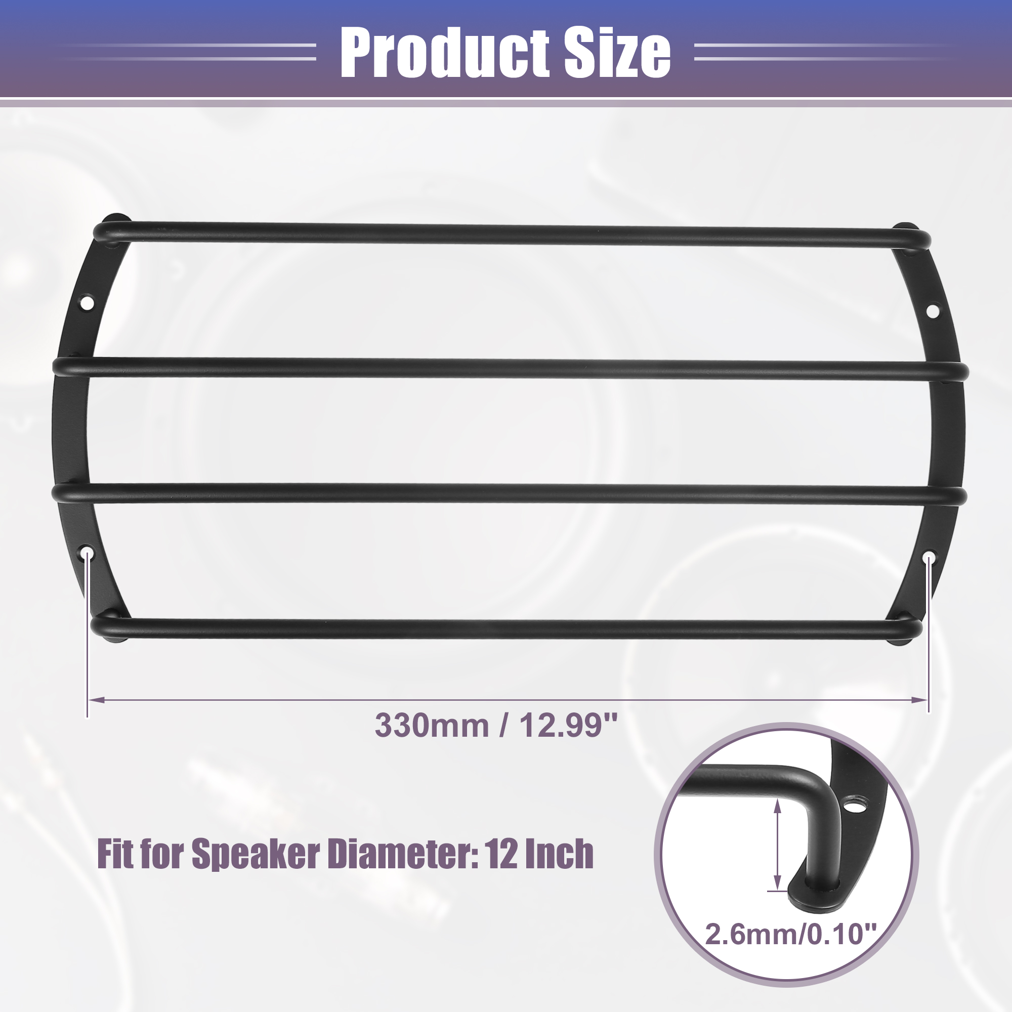 Unique Bargains Universal Speaker Grill Bar Audio Speaker Subwoofer Cover with Screws 12"