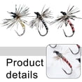 thumbnail image 3 of Mosiee 10Pcs Chironomid Imitation Bait Dry Fly Fishing Lures With Reflective Strips, 3 of 9