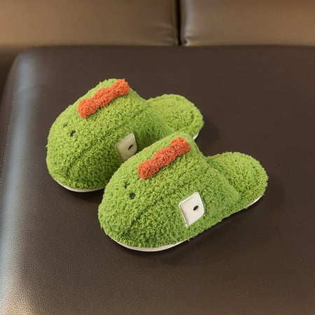 

STEADY Cute Dinosaur Floor Slippers Children s Cotton Slippers Children Shoes Green / 200