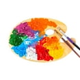 thumbnail image 2 of U.S. Art Supply 8" x 12" Large Wooden Oval-Shaped Artist Painting Palette with Thumb Hole - Wood Paint Color Mixing Tray - Easy Clean, Mix Acrylic, Oil, Watercolor - Adults, Kids, Art Students, 2 of 3