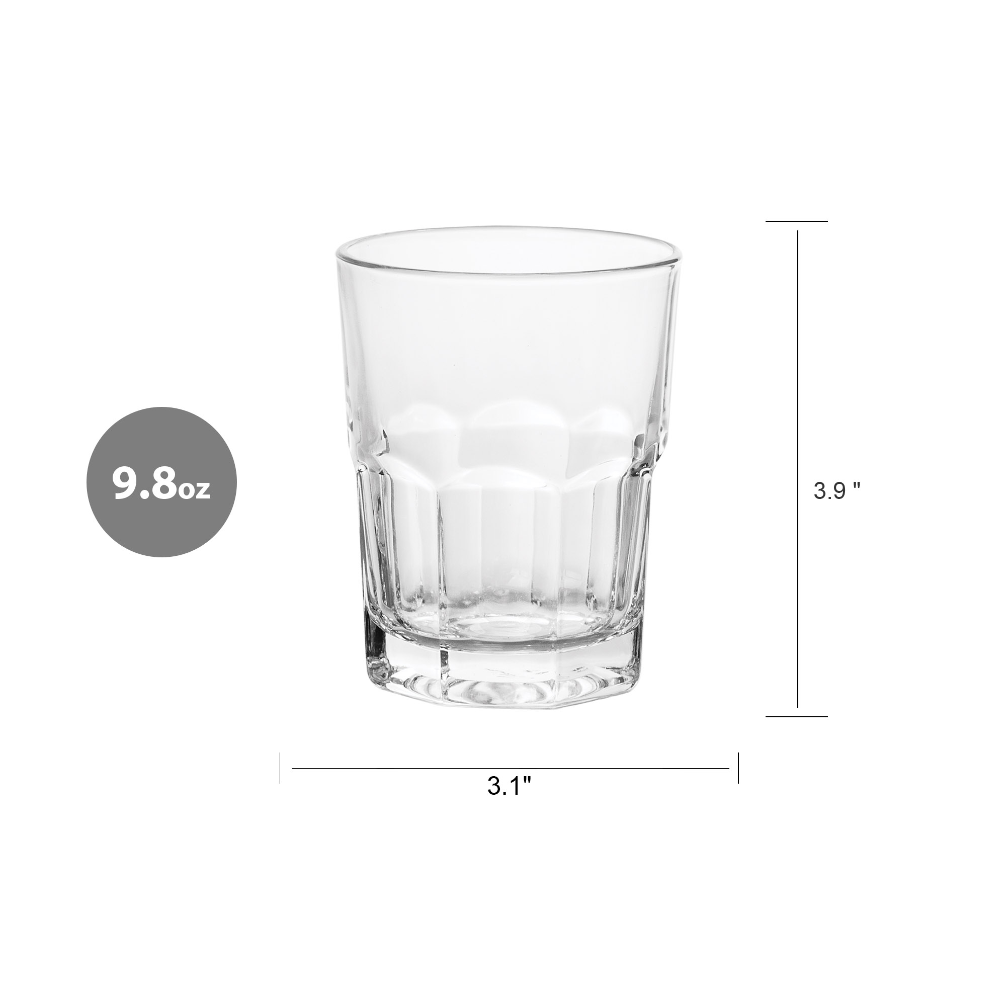 (4 pack) Mainstays Cross Plains 10 oz Rocks Drinking Glass