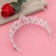 thumbnail image 4 of Royal Cristal Tiare Couronne de Mariage Accessoires de Cheveux de Mariée (Base Argentée, Vert), 4 of 7
