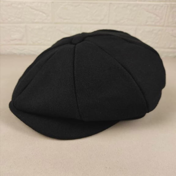 Mens Newsboy Cap Hat Cabbie Flat Beret for Fathers Women Unisex Outdoor Solid Design Suit All Season Black XXL