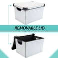 thumbnail image 3 of Simplify 1 Pack Dot Print Design Plastic Storage Tote Bin, White, 3 of 7
