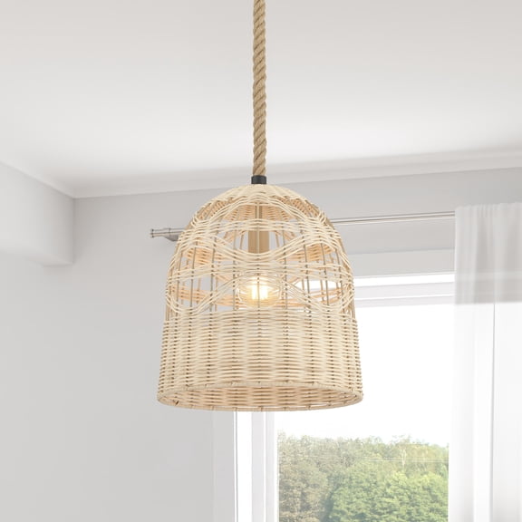 Hunter - Baskel 1-light Matte Black, Medium Size Pendant Light, Dimmable, Modern Style, Bell Shaped, for Bedrooms, Dining, Living Rooms - 48200
