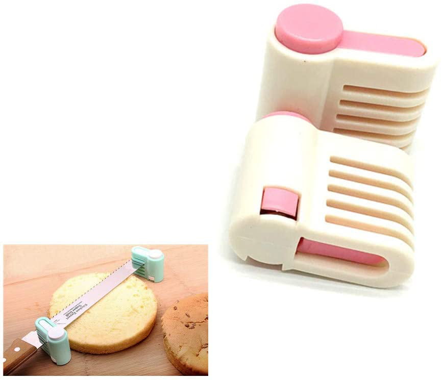 CYCTECH 4PCS DIY Cake Slicer/Stratification Auxiliary Bread Slice Toast Cut Pink 