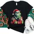 thumbnail image 2 of Señora Año Nuevo manga corta lindo gato estampado Tops moda mujer camisetas camisa tendencia gráfico Navidad regalo ropa femenina camiseta, 2 of 5