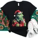 thumbnail image 2 of Señora Año Nuevo manga corta lindo gato estampado Tops moda mujer camisetas camisa tendencia gráfico Navidad regalo ropa femenina camiseta, 2 of 5