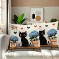 thumbnail image 4 of Uuiauoio Floral Black Cat Pillow Covers 18x18, Cats Lovers Lady Gifts, Cat Mom Grandma Gifts, Cats in Colorful Wildflower Decorative Pillow Covers for Home Bedroom Living Room Office Decor, 4 of 6