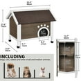 thumbnail image 4 of Dextrus Outdoor Cat House ,35.4" Weatherproof Outdoor Cat Shelter with All Round Foam, Brown, 4 of 8