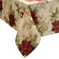 thumbnail image 2 of Elrene Home Fashions Festive Poinsettia Holiday Fabric Tablecloth, Multi, 60" x 84" Rectangle, 2 of 4