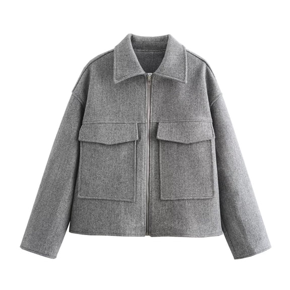 WRKEKC Winter Coats for Women Notched Lapel Button Front Long Sleeve Wool Blend Mid Length Coat with Pockets