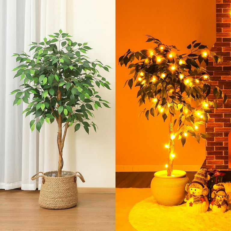 DR.Planzen, Artificial Ficus Tree, 4 feet, Tall Lifelike Greenery