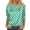 Cyan, variant on Women’s Polka Dot Print Satin Blouse Crew Neck Half Sleeve Relaxed Fit Top for Casual Daily Wear Black L