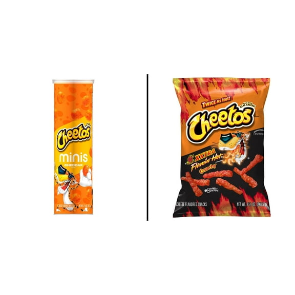 Cheetos Minis Cheese Snacks 3.62 oz & Cheetos Crunchy Xxtra Flamin' Hot Cheese 8.5 oz