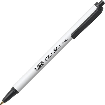 BIC Clic Stic Retractable Ball Pen, Medium Point (1.0 mm), Black, (Best Ballpen For Writing)