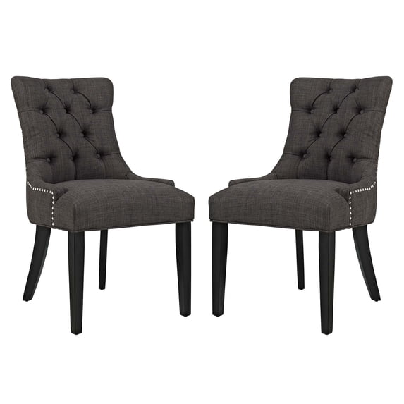 Modern Contemporary Urban Design Kitchen Room Dining Side Chair ( Set of Two), Brown, Fabric