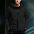 thumbnail image 4 of Rutainlusire Mens Trendy Warm Comfy Hooded Puffer Jackets Padded Jackets 2025 Men'S Solid-Color Hooded Long-Sleeved Zippered Cardigan Warm Jacket, 4 of 5