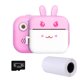thumbnail image 1 of Cámara de impresión 720P Cámara para niños de 24 millones de píxeles Cámara para niños recargable con papel fotográfico térmico, rosa, tarjeta de 32G Inevent EL5047-04B, 1 of 7