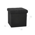 thumbnail image 5 of Seville Classics Cushioned Fabric Ottoman Hidden Storage Chest Footrest Chair for Bedroom, Dorm, Loft, Living Room, Entryway, Hallway, Black Boucle, 15.7" Cube, 5 of 6