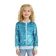 thumbnail image 2 of Byoo Big Girls' Sequin Bomber Jacket Full Sparkle Embellished Solid Zip Up Coat Outerwear Loose Fit Casual Baseball Jacket, 2 of 3