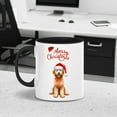 thumbnail image 2 of Merry Christmas Goldendoodle Santa Hat Xmas Tree Winter Holiday 11oz Accent Two-tone Mug Doodle Dog Lover Gifts Idea Coffee Tea Cup - 01013, 2 of 5