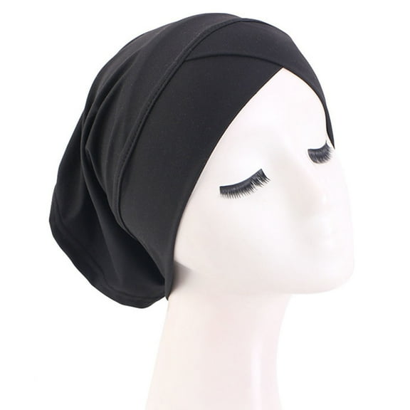 Mosey Ethnic Style Cross Design Bottoming Hat Solid Color Straight Opening Tube Turban Hat Elastic Fine Workmanship Sleeping Hat