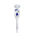 thumbnail image 3 of Lab Grown Diamond Designer Engagement Ring with Sapphire, 14K White Gold, US 7.00, 3 of 8