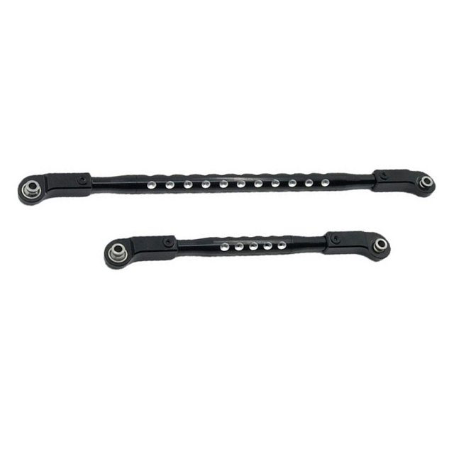 Vogacara Varilla de enlace de dirección de coche RC, 2 piezas, pieza de modificación de Metal, piezas de repuesto simples, reemplazo de ajuste de coches Kits de construcción modelo Negro Vogacara FN009820-02