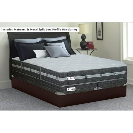 Wayton 12 Medium Firm Foam Encased Eurotop Pillowtop Memory Foam Gel Pocketed Coil Innerspring Mattress And 4 Metal Box Spring Foundation Set Good For The Back Spring Air Collection King Size On Walmart