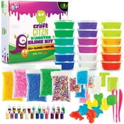 DIY Slime Making Kit - Perfect Arts and Crafts for Girls & Boys - Best Slime Kit for Glow in The Dark Slime w Slime Supplies to Make Your own Clear Slime, 20 Plus Glitter Vials & Play Doh Containers