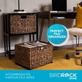thumbnail image 2 of Archivo Cubby BIRDROCK HOME de 2 niveles con tapa de madera, marrón lavado, 2 of 9
