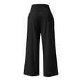 thumbnail image 4 of Women's Pants Fashion Casual Pants For Women Linen Summer Wide Leg High Waist Casual Pant 2026 Beach Travel Vacation Outfits, 4 of 7