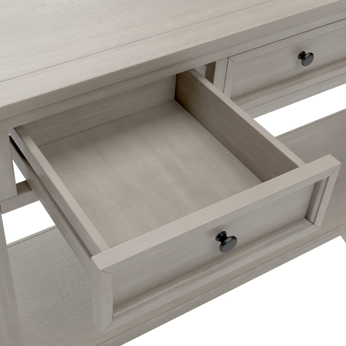 Solid Wood Console Table With 4 Drawers And 1 Bottom Shelf For Entryway, Hallway, Easy Assembly, 63 Inch Long Sofa Table ,Gray Wash