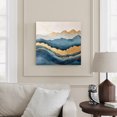 thumbnail image 2 of Wall Art Prints, Teal Golden Framed Canvas Prints for Bedroom Living Room Bathroom Office, Modern Oil Painting Art Gallery Wrap Wall Art Poster for Gifts Home Decor 20"x20", 2 of 9