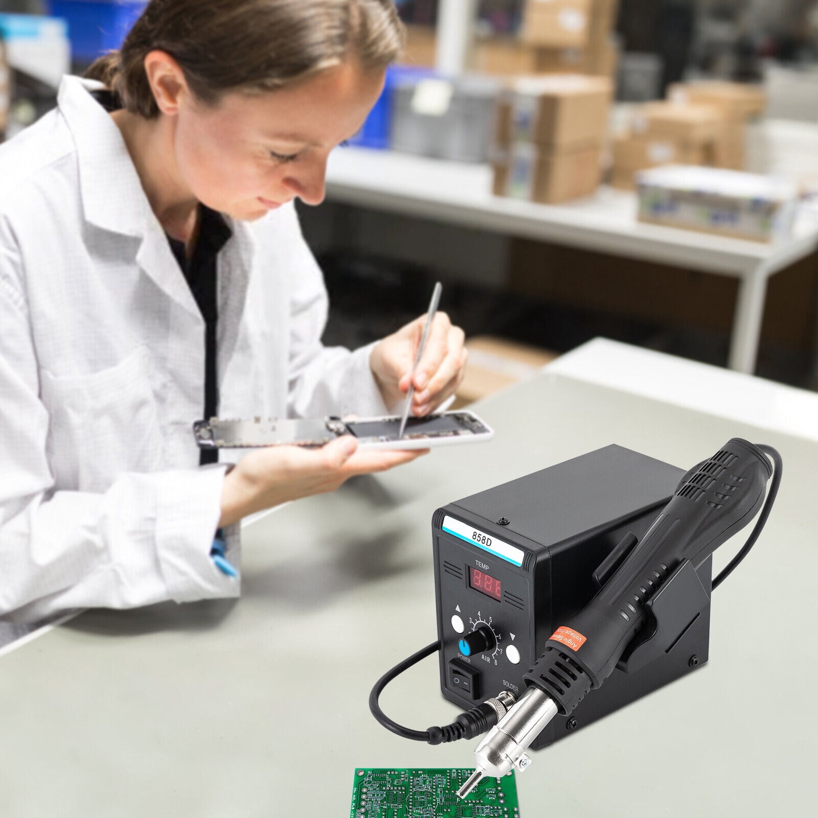 SMD Soldering Station Heat Gun Hot Air Rework Station For Electronics Repairing