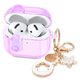 thumbnail image 1 of Funda Transparente de TPU para AirPods 4 2024 con Cierre de Seguridad Llavero de Trébol y Diseño Brillante para Mujer, 1 of 7