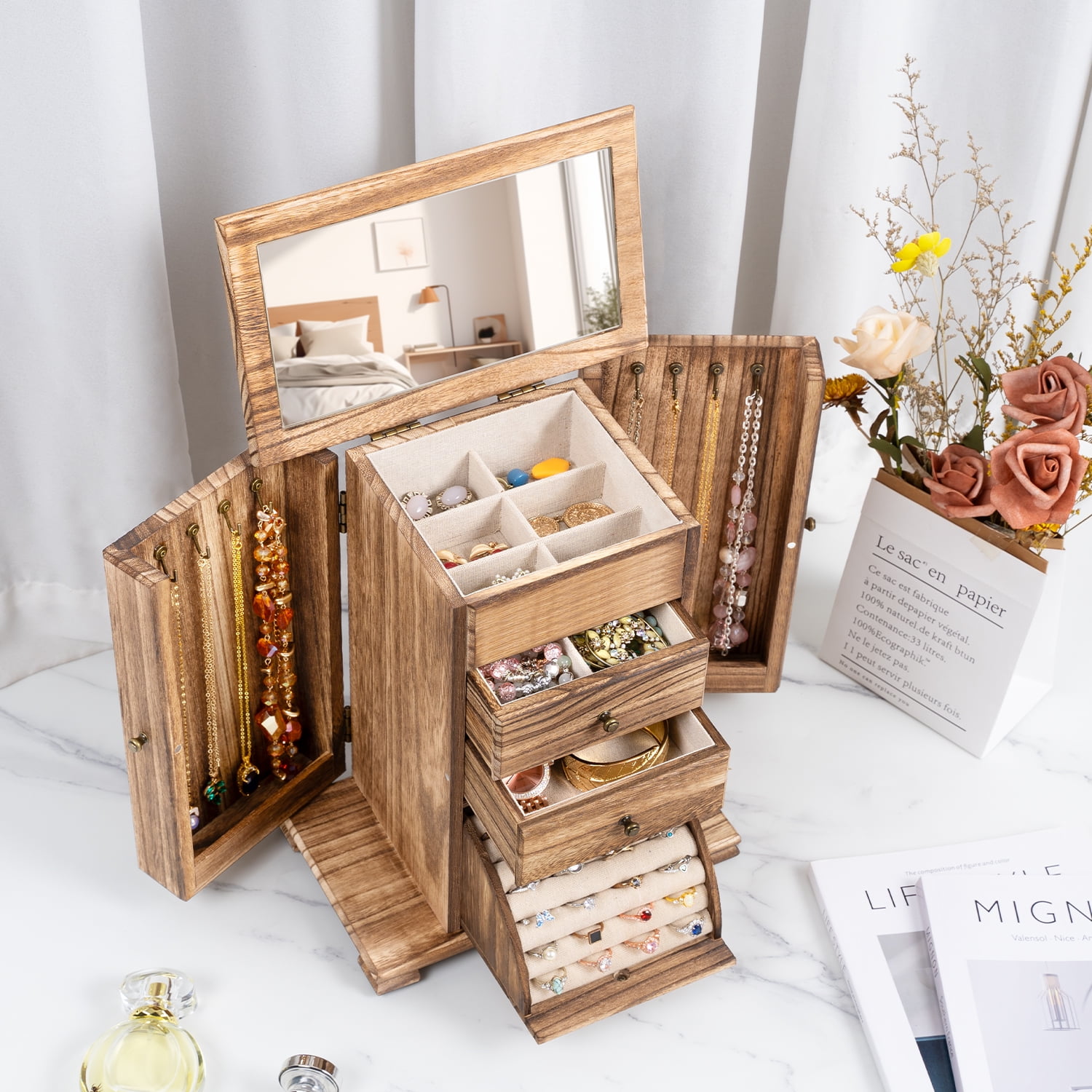 Amazon Tabletop Jewelry Organizer Free Shipping! Sfugno Wooden