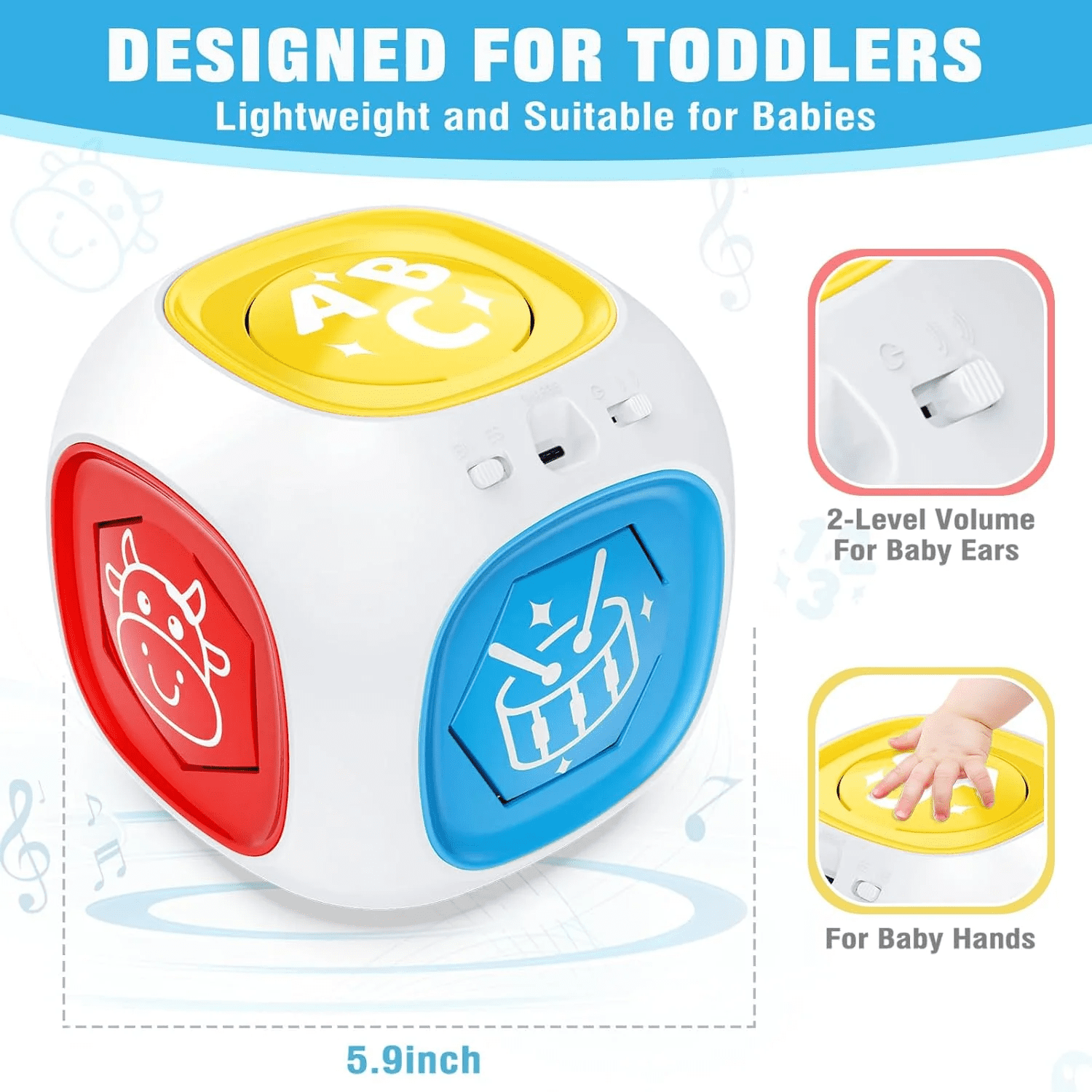Montessori Toys for 1 Year Old, Musical Cube Toddler Learning Toys for 1-2, 1st First Birthday Gifts for Girls and Boys Baby 3 6 12 24 Months