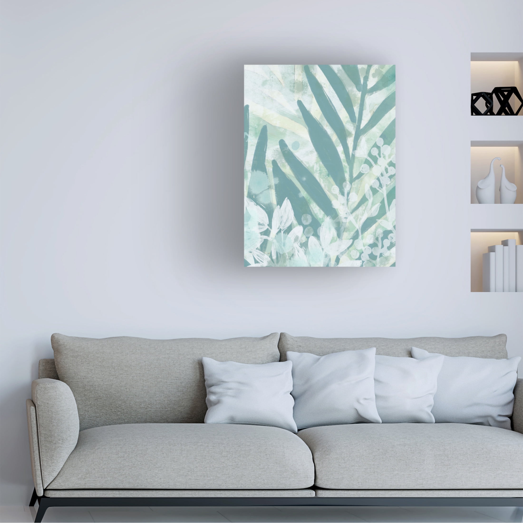 Trademark Fine Art June Erica Vess  Aqua Palms I Canvas Wall Art