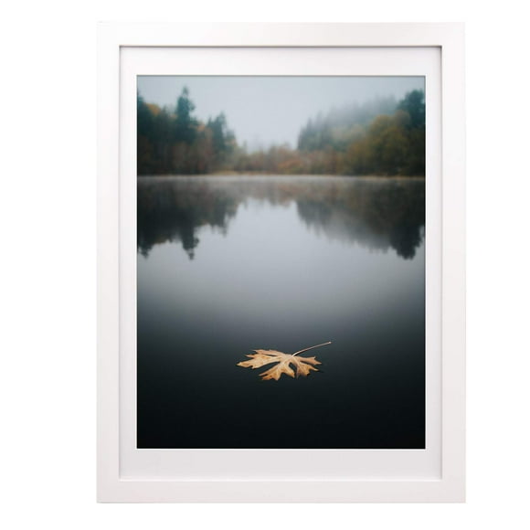Egofine 12x16 Picture Frame White Covered by Plexiglass - Solid Wood, Display 9x12 and 11x14 with Mat for Table Top and Wall Mounting