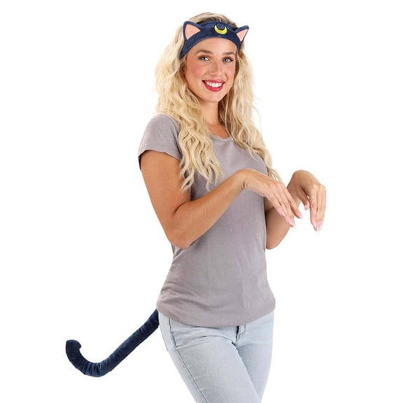 Sailor Moon Luna Adult Headband & Tail Costume Kit | Anime Costumes