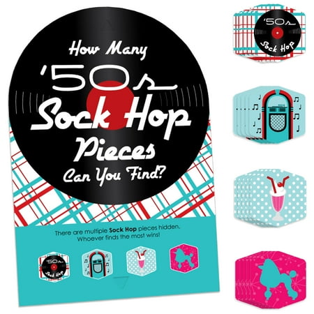 UPC 194373164749 product image for Big Dot of Happiness 50’s Sock Hop - 1950s Rock N Roll Party Scavenger Hunt - 1  | upcitemdb.com