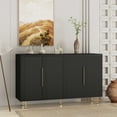 thumbnail image 2 of Tcbosik Sideboard Buffet Cabinet with Storage, 57" Kitchen Storage Cabinet with Adjustable Shelves & 4 Doors, Credenza Cupboard, Console Table for Hallway Entryway Living Room Dining Room, Black, 2 of 10