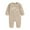 Khaki, variant on GEZHEN Kids Bodysuit Waffle Long Sleeve Round Neck Rainbow Print Bodysuit Baby Boys and Girls Jumpsuit Autumn/Winter Baby's Khaki Clothes Party Birthday Photo